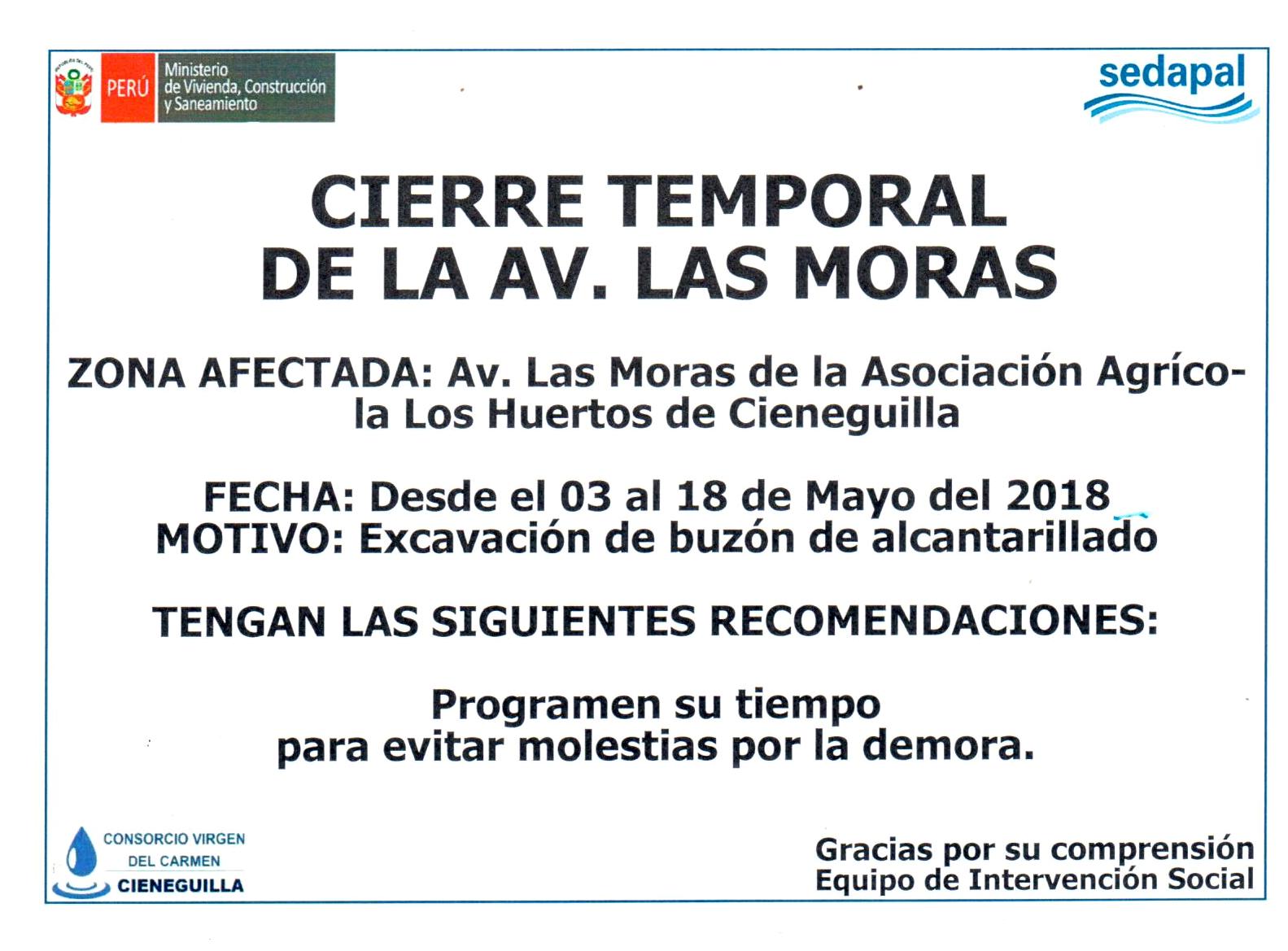 aviso de sedapal